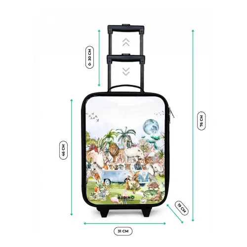 Busje met allemaal dieren Kinderkoffer - Zwart klein -productfoto_formaten