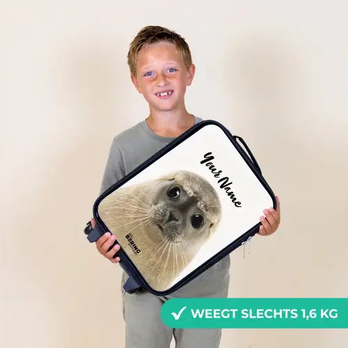Zyon Zeehond Kinderkoffer - Zwart klein -sfeer4_NL