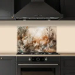 Abstract - Beige - Verf - Kunst - Natuur - Bloemen keuken achterwand spatscherm klein -sfeer1