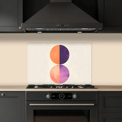 Abstract - Cirkels - Paars keuken achterwand spatscherm klein -sfeer1