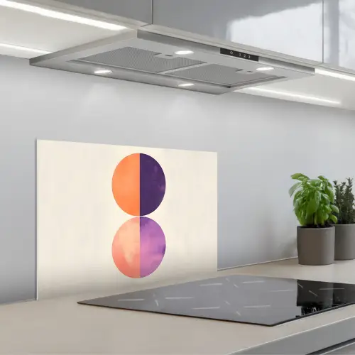 Abstract - Cirkels - Paars keuken achterwand spatscherm klein -3d_schuin