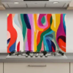 Abstract - Kleurrijk - Golven - Lijnen keuken achterwand spatscherm klein -3d_website