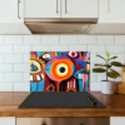 Abstract - Gezicht - Kleurrijk keuken achterwand spatscherm klein -sfeer2