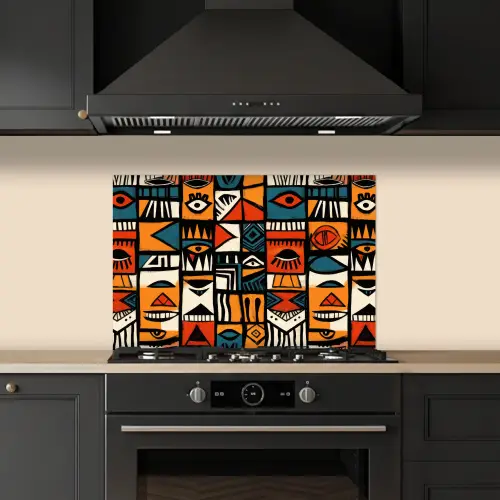Abstract - Gezichten - Mozaïek keuken achterwand spatscherm klein -sfeer1