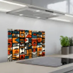 Abstract - Gezichten - Mozaïek keuken achterwand spatscherm klein -3d_schuin