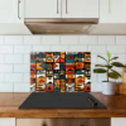Abstract - Gezichten - Mozaïek keuken achterwand spatscherm klein -sfeer2