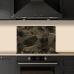 Abstract - Goud - 3D - Luxe - Kunst keuken achterwand spatscherm klein -sfeer1