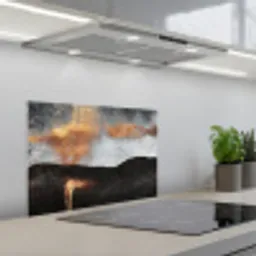 Abstract - Gold - Chic - Zwart - Grijs keuken achterwand spatscherm klein -3d_schuin