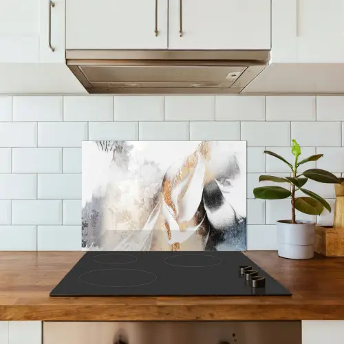 Abstract - Gold - Design - Luxe keuken achterwand spatscherm klein -sfeer2