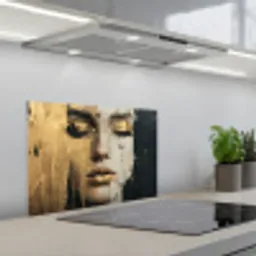 Abstract - Goud - Gezicht - Lippen keuken achterwand spatscherm klein -3d_schuin