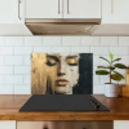 Abstract - Goud - Gezicht - Lippen keuken achterwand spatscherm klein -sfeer2