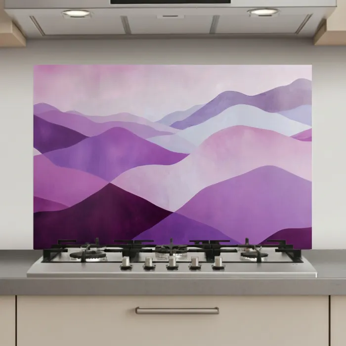 Abstract - Heuvels - Landschap - Paars keuken achterwand spatscherm klein -3d_website