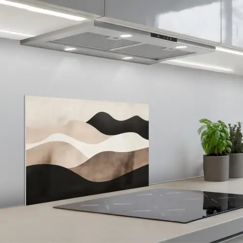 Abstract - Landschap - Golven - Crèmekleur keuken achterwand spatscherm klein -3d_schuin