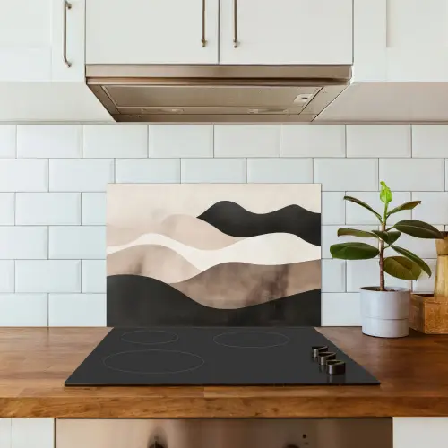 Abstract - Landschap - Golven - Crèmekleur keuken achterwand spatscherm klein -sfeer2