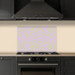 Abstract - Lila - Groen - Pastel keuken achterwand spatscherm klein 900 -sfeer1