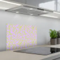 Abstract - Lila - Groen - Pastel keuken achterwand spatscherm klein 900 -3d_schuin