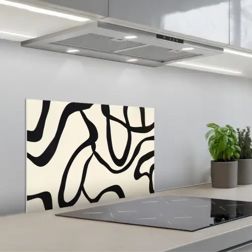 Abstract - Lijnen - Modern - Beige keuken achterwand spatscherm klein -3d_schuin