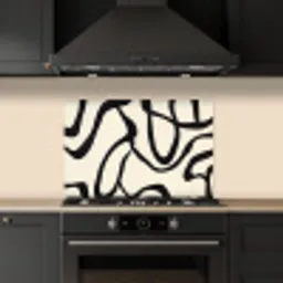 Abstract - Lijnen - Modern - Beige keuken achterwand spatscherm klein -sfeer1