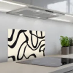 Abstract - Lijnen - Modern - Beige keuken achterwand spatscherm klein -3d_schuin