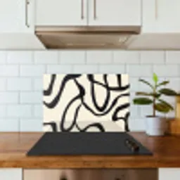 Abstract - Lijnen - Modern - Beige keuken achterwand spatscherm klein -sfeer2