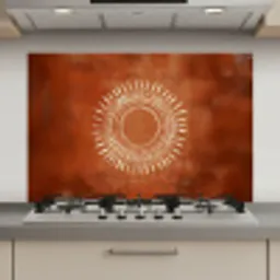 Abstract - Lijnen - Zonnestralen - Roodbruin keuken achterwand spatscherm klein -3d_website