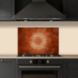Abstract - Lijnen - Zonnestralen - Roodbruin keuken achterwand spatscherm klein -sfeer1