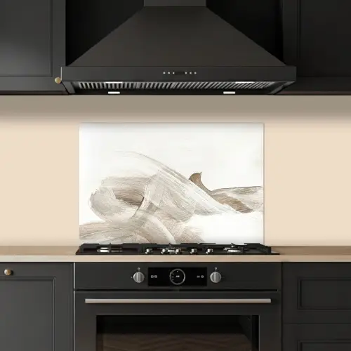 Abstract - Moderne kunst - Beige keuken achterwand spatscherm klein -sfeer1