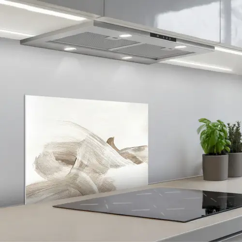 Abstract - Moderne kunst - Beige keuken achterwand spatscherm klein -3d_schuin