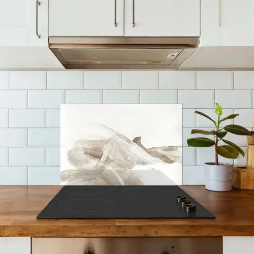 Abstract - Moderne kunst - Beige keuken achterwand spatscherm klein -sfeer2