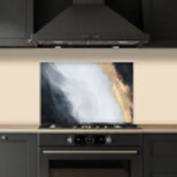 Abstract - Verf - Goud - Zwart - Marmer keuken achterwand spatscherm klein -sfeer1