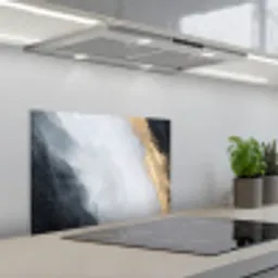 Abstract - Verf - Goud - Zwart - Marmer keuken achterwand spatscherm klein -3d_schuin