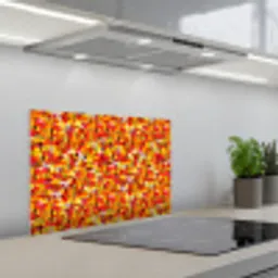 Abstract - Verf - Rood keuken achterwand spatscherm klein 900 -3d_schuin