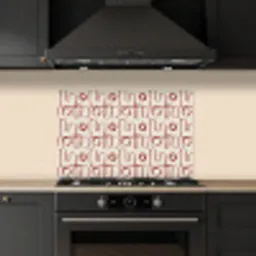 Abstract - Patroon - Beige - Rood keuken achterwand spatscherm klein 900 -sfeer1