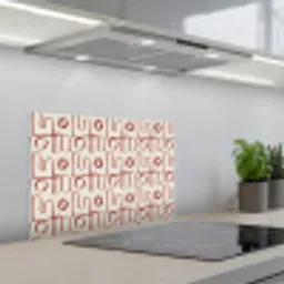 Abstract - Patroon - Beige - Rood keuken achterwand spatscherm klein 900 -3d_schuin
