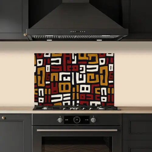 Abstract - Patroon - Rood keuken achterwand spatscherm klein -sfeer1