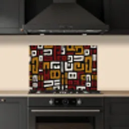 Abstract - Patroon - Rood keuken achterwand spatscherm klein -sfeer1