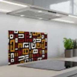 Abstract - Patroon - Rood keuken achterwand spatscherm klein -3d_schuin