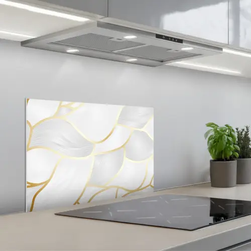 Abstract patroon met gouden lijnen keuken achterwand spatscherm klein -3d_schuin