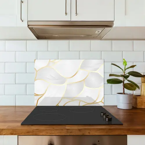 Abstract patroon met gouden lijnen keuken achterwand spatscherm klein -sfeer2