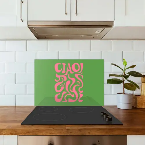 Abstract - Roze - Ciao - Vormen keuken achterwand spatscherm klein -sfeer2