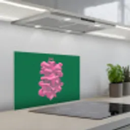 Abstract - Pink - Lijnen - Groen keuken achterwand spatscherm klein -3d_schuin