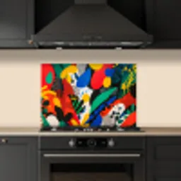 Abstract - Planten - Vormen - Kleurrijk keuken achterwand spatscherm klein -sfeer1
