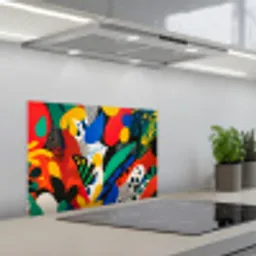 Abstract - Planten - Vormen - Kleurrijk keuken achterwand spatscherm klein -3d_schuin