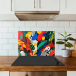 Abstract - Planten - Vormen - Kleurrijk keuken achterwand spatscherm klein -sfeer2