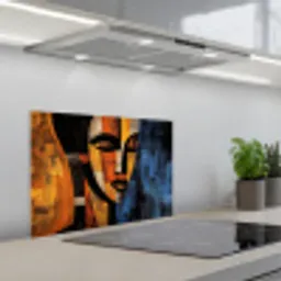 Abstract - Portret - Kleurvakken keuken achterwand spatscherm klein -3d_schuin