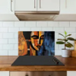 Abstract - Portret - Kleurvakken keuken achterwand spatscherm klein -sfeer2