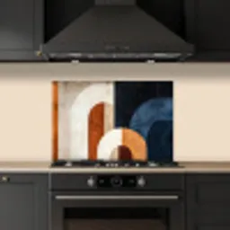 Abstract - Vormen - Donkerblauw keuken achterwand spatscherm klein -sfeer1
