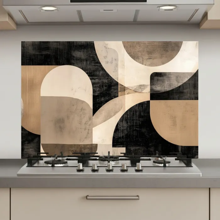 Abstract - Vormen - Modern - Beige keuken achterwand spatscherm klein -3d_website