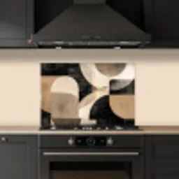 Abstract - Vormen - Modern - Beige keuken achterwand spatscherm klein -sfeer1