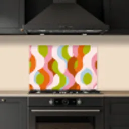 Abstract - Vormen - Roze keuken achterwand spatscherm klein -sfeer1